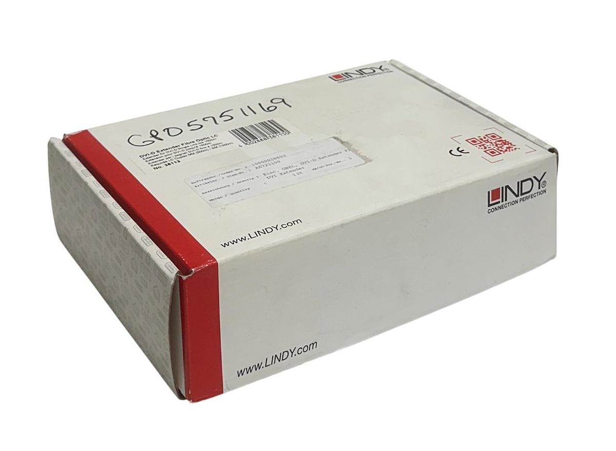 Used LINDY DVI-D / 38113 EXTENDER FIBER OPTIC LC 1500m DVID SINGLE-LINK NSMP