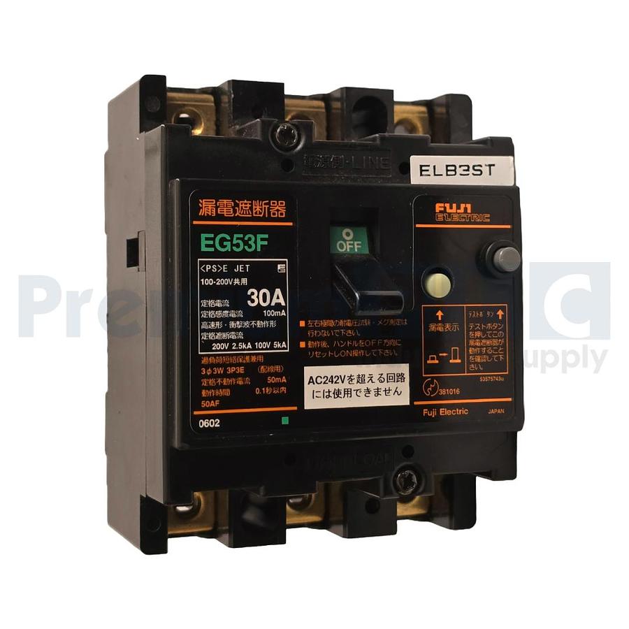 Used USED FUJI ELECTRIC EG53F 30A CIRCUIT BREAKER EG53F-30 (READ)