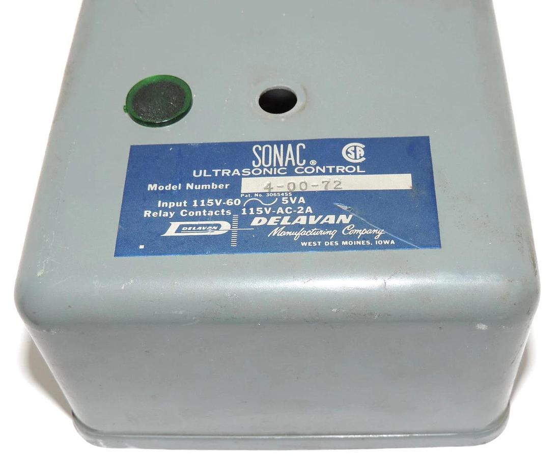 Used SONAC 4-00-72 ULTRASONIC CONTROL 40072, INPUT 115V-60~5VA