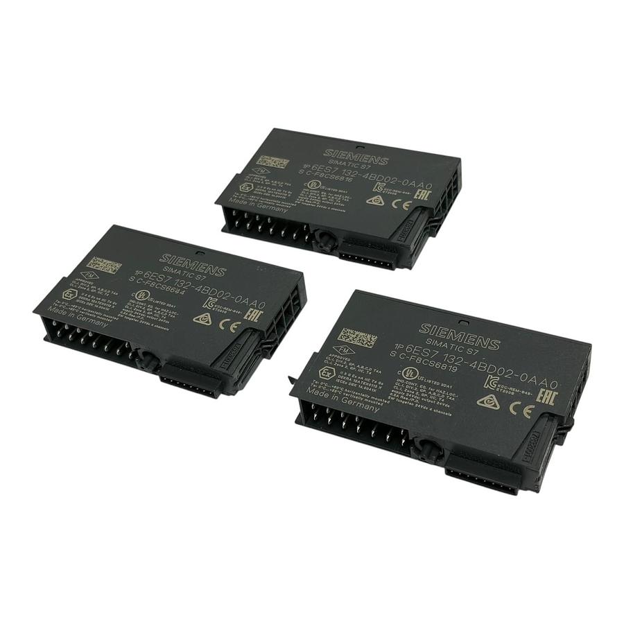 Used Siemens 6ES7132-4BD02-0AA0 SIMATIC S7 ET200S 4 DO 24VDC 0.5A Module Lot of 3