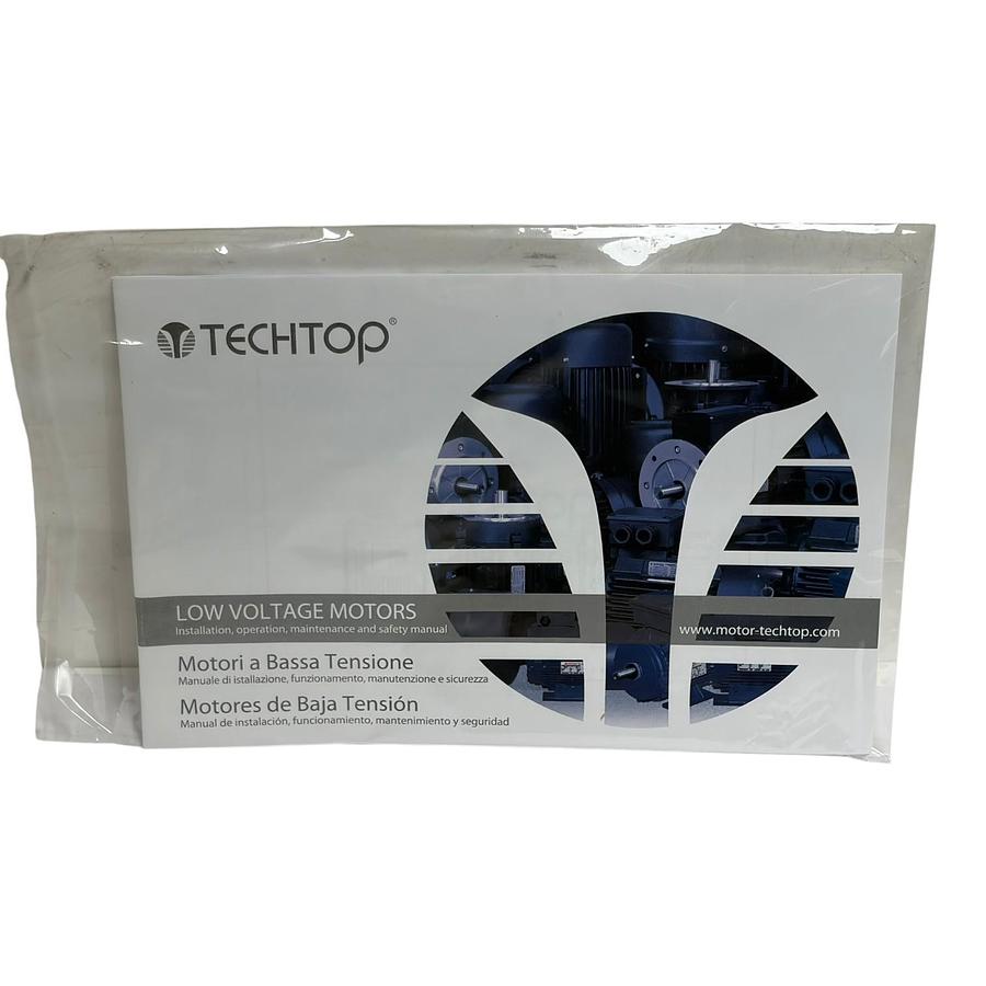 Used Techtop T100L1-4 3-Phase Electric Motor 2.2kW 3HP IE3 B3 Foot Mount New Surplus