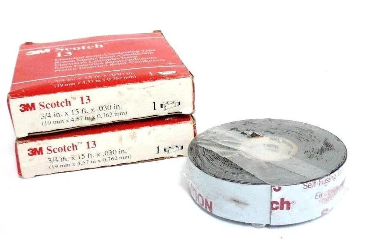 Used LOT OF 2 NIB SCOTCH 13 ELECTRICAL SEMI-CONDUCTING TAPE 3/4'' X 15FT X .030''