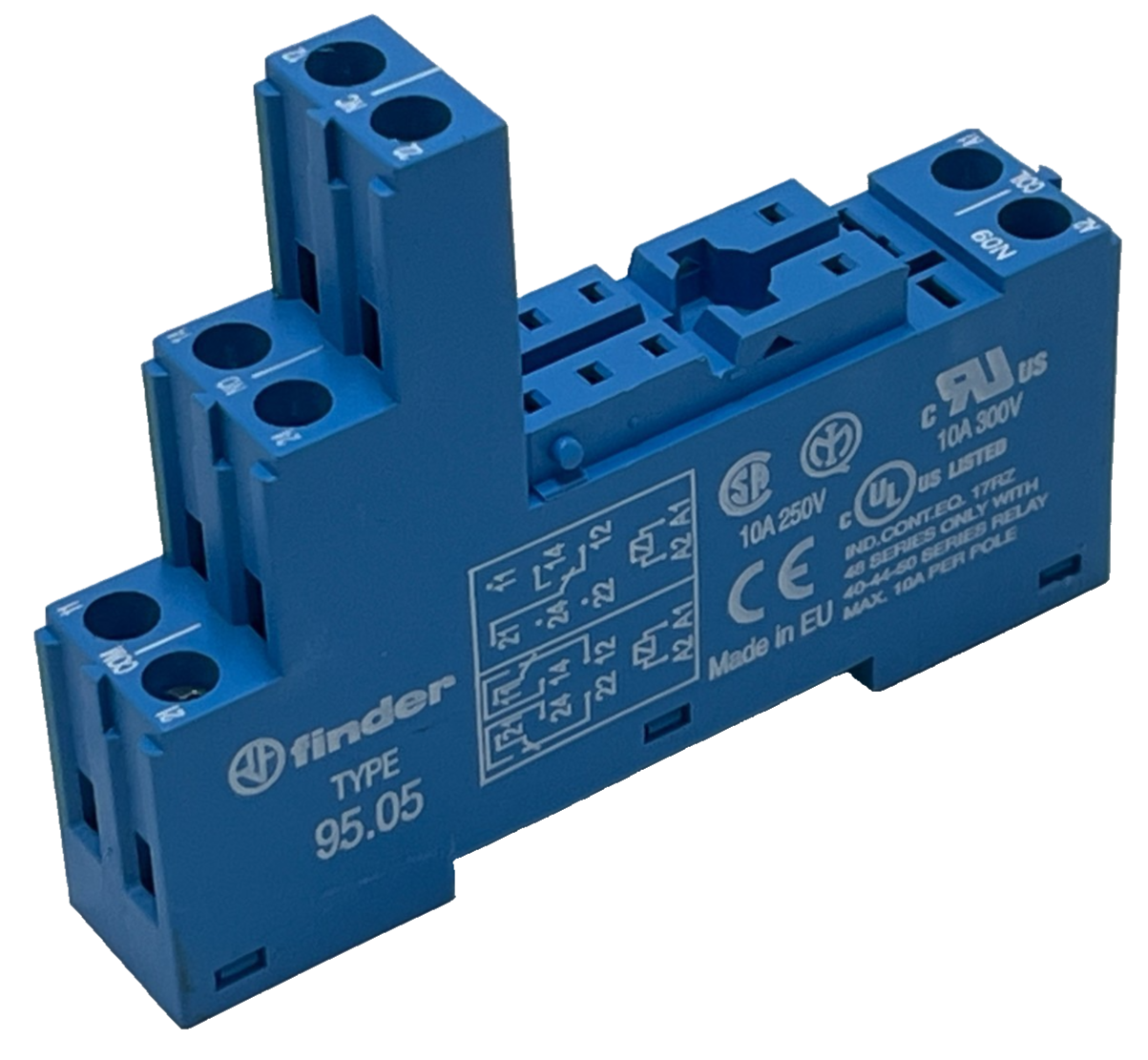 Used Finder Type 95.05 Relay Socket 8-Pin 10A 250V DIN Rail/Panel Mount NSNP