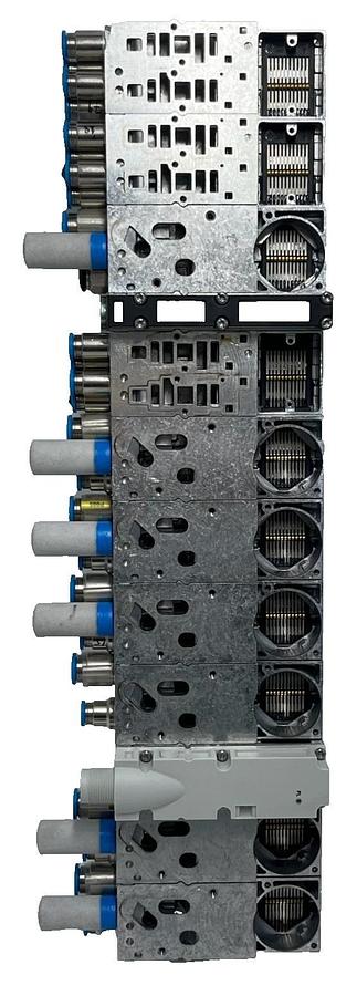 Used Festo MPA Valve Manifold Assembly 7) 542223 Sub-bases 3) 538000 2) Supply Plates
