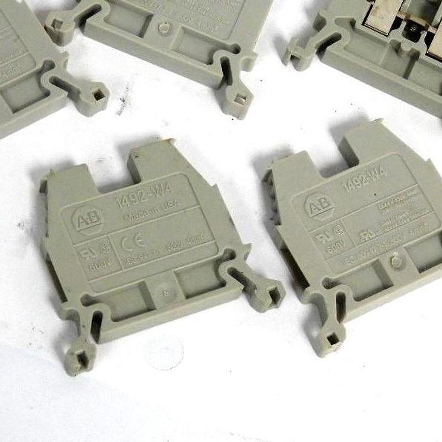 Used LOT OF 13 NEW ALLEN BRADLEY 1492-W4 TERMINAL BLOCK 4MM 22-12AWG 800V GRAY