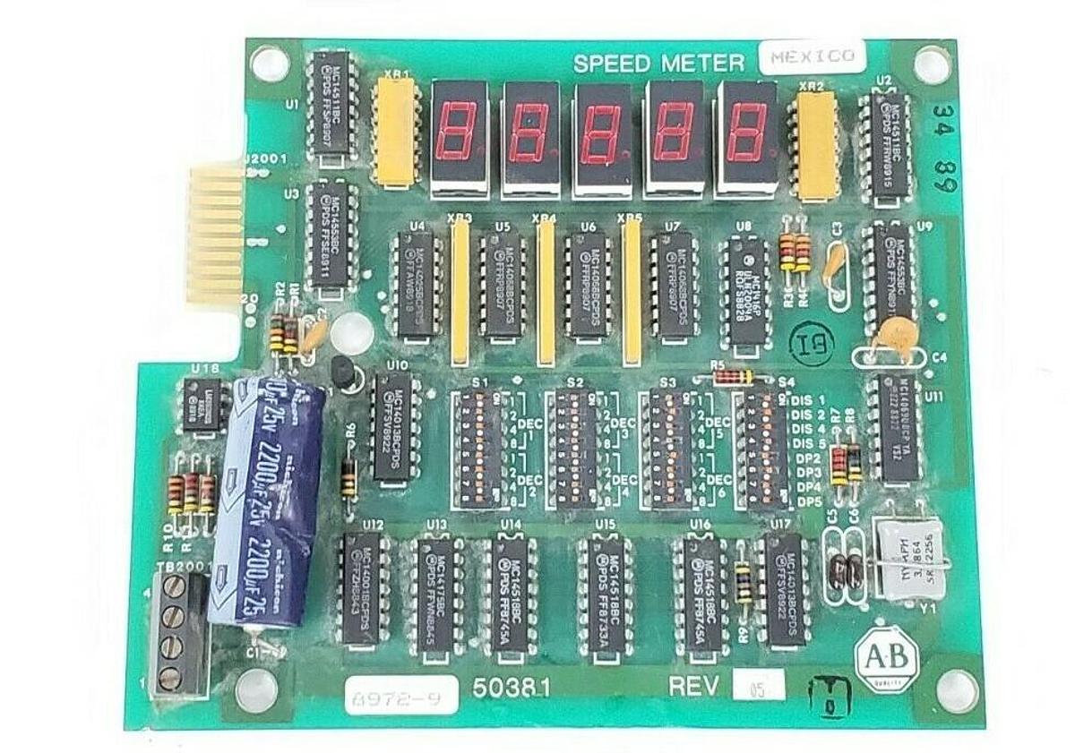 Used ALLEN BRADLEY 50381 SPEED METER BOARD REV. 05 118381 REV. D