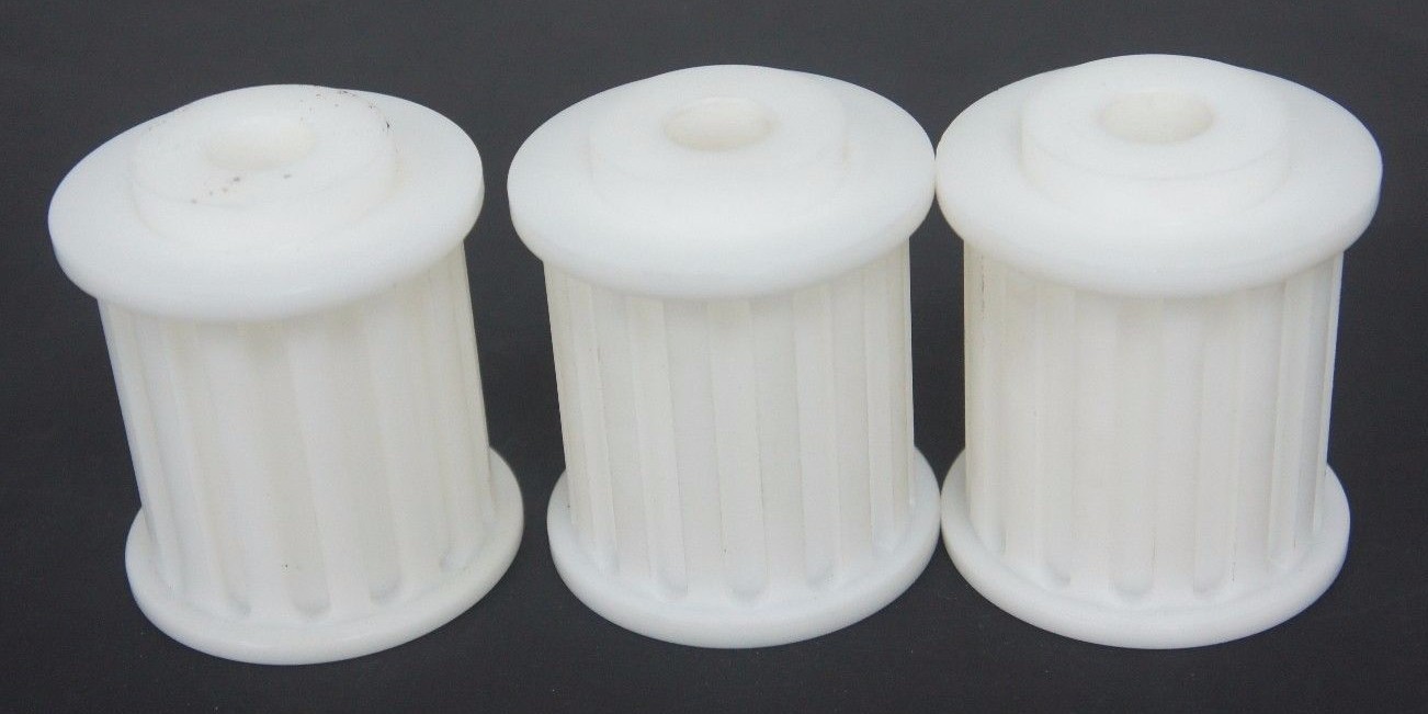 Used LOT OF 3 MARTIN 14-H-200 PLASTIC TIMING PULLEYS 2-1/4" WIDTH, 14 TEETH