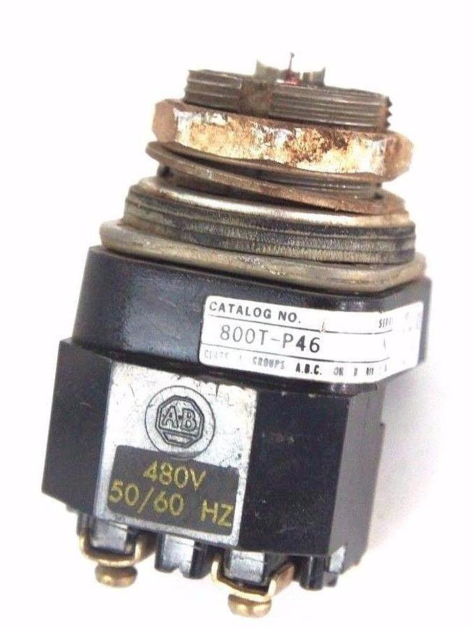 Used ALLEN BRADLEY 800T-P46 SER. N PILOT LIGHT W/ 480V 50/60HZ TRANSFORMER & BULB
