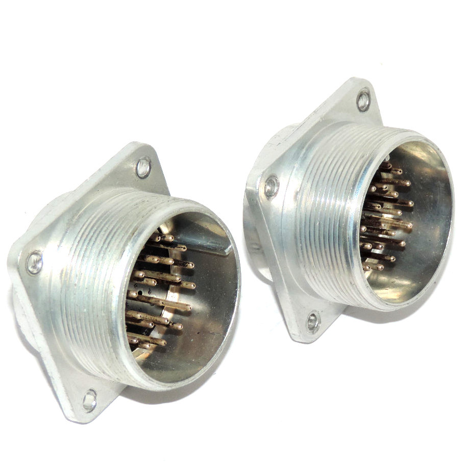 Used LOT OF 2 AMPHENOL 97-4102A28-12PW 26 POINT ALUMINUM FEMALE CONNECTORS