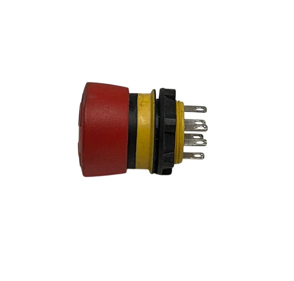 Used EAO 84-5041.2B20 / 8450412B20 STOP BUTTON 5-20VDC RED 6-PRONG SERIES 84 NSNP