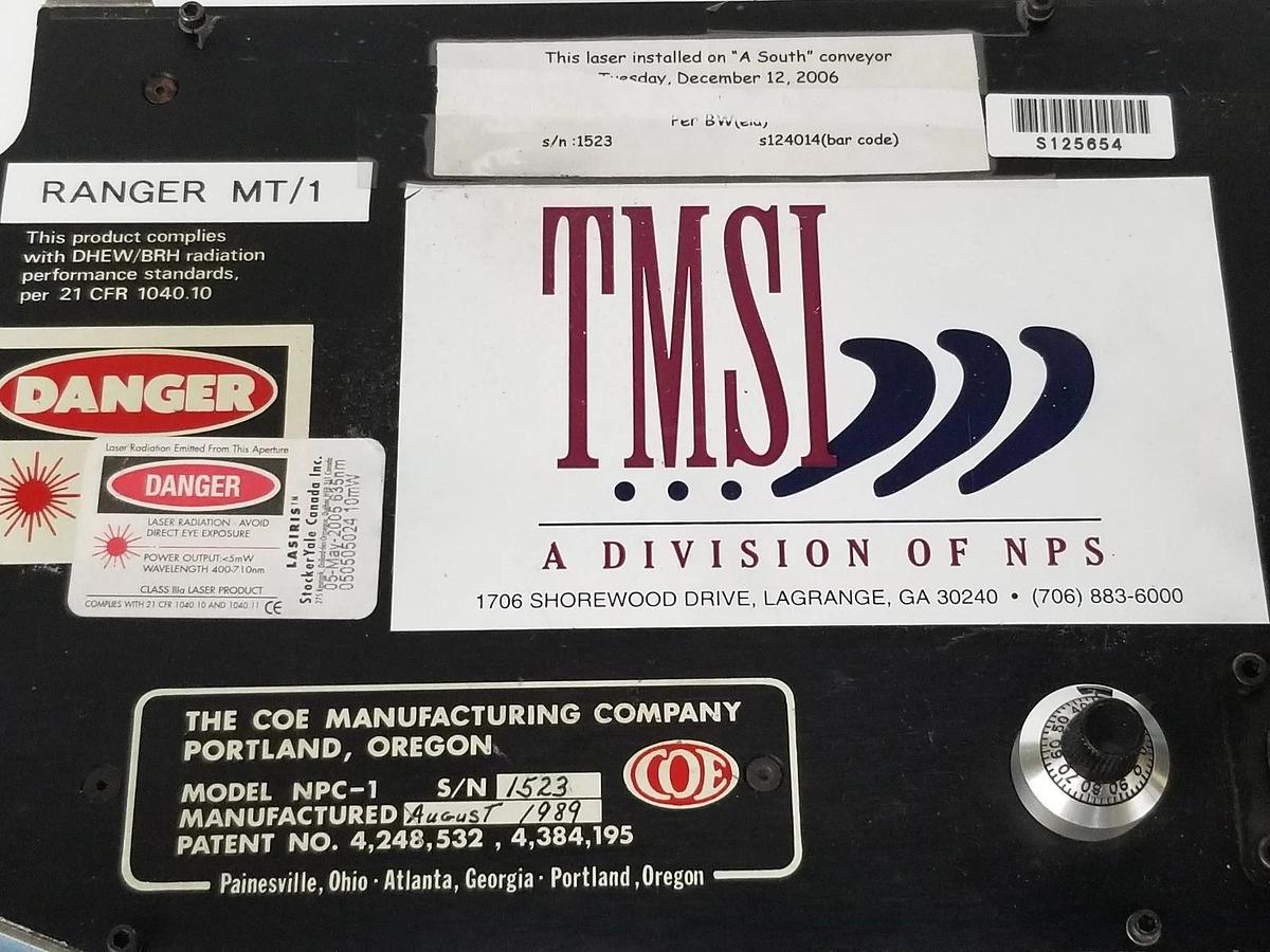 Used NPS TMSI COE MANUFACTURING NPC-1 RANGER MT/1 LASER UNIT