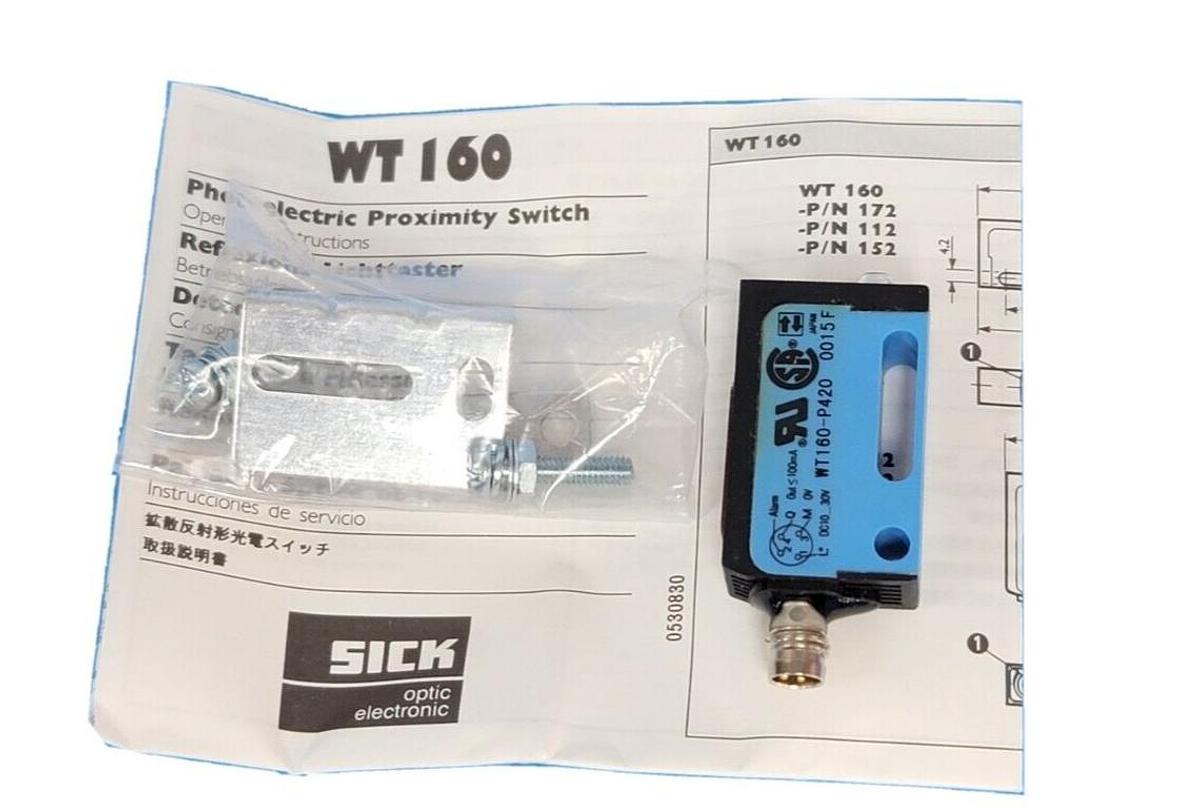 Used NEW SICK WT160-P420 PHOTOELECTRIC PROXIMITY SENSOR 10-30VDC WT160P420 6 009 520