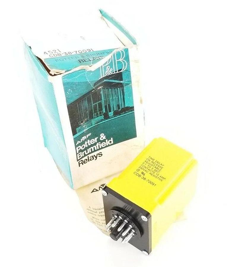 NIB POTTER & BRUMFIELD CDB-38-70091 TIME DELAY RELAY 0.1-5 SEC. 10A 120/240VAC