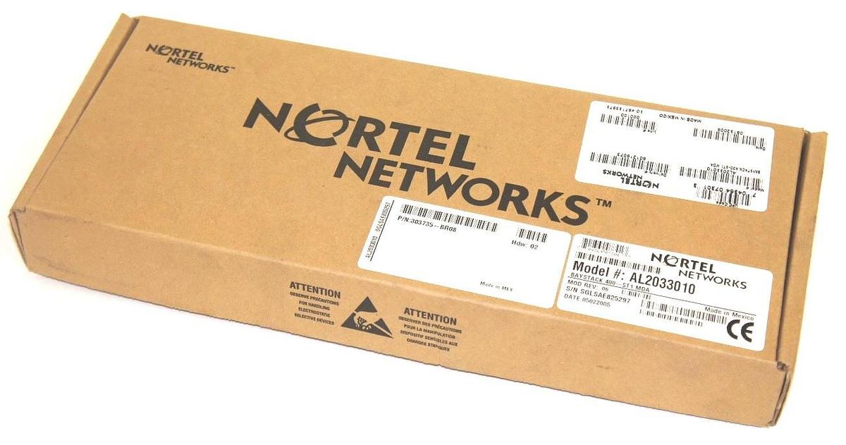 Used NIB NORTEL NETWORKS 303735-BR08 BAYSTACK 400-ST1 MDA, HDW 02, MOD REV 06