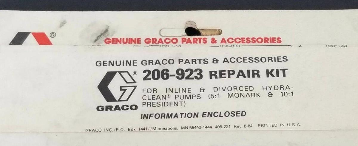 NEW GRACO 206-923 REPAIR KIT 206923 (INCOMPLETE)