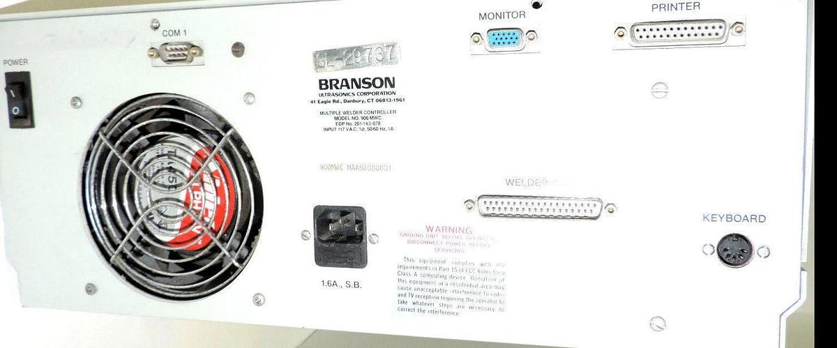 Used BRANSON 900 MWC MULTIPLE WELDER CONTROLLER EDP NO. 201-143-078 117 VAC 50/60HZ
