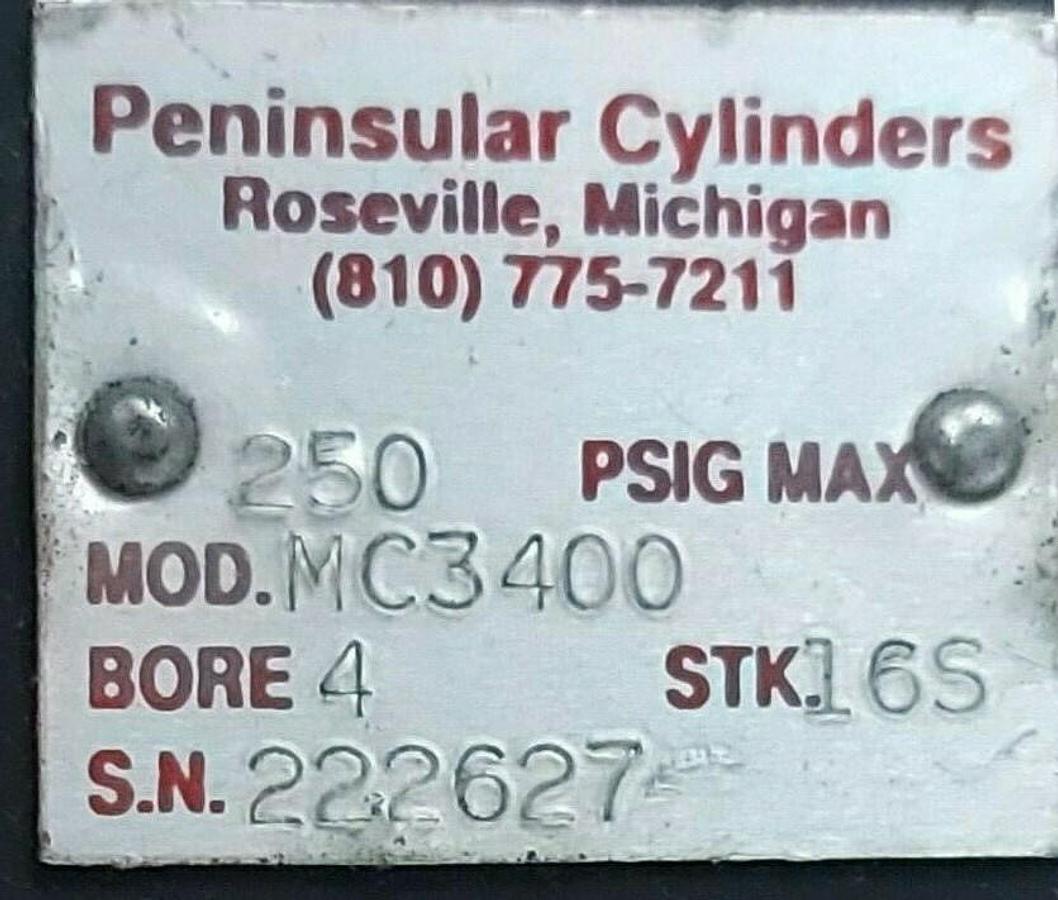 Used PENINSULAR CYLINDER MC3400 250 PSI STK: 16 BORE: 4