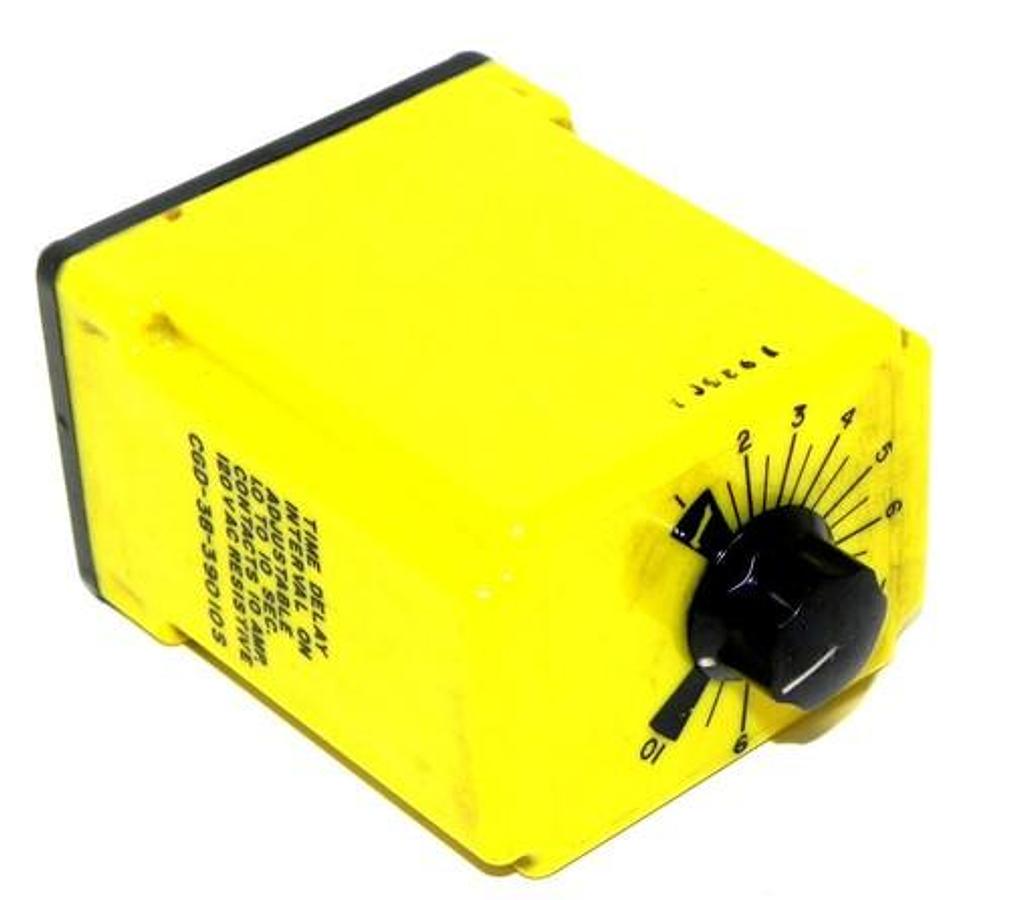 Used POTTER & BRUMFIELD CGD-38-39010S TIME DELAY RELAY 120VAC, 1.0 TO 10 SEC.