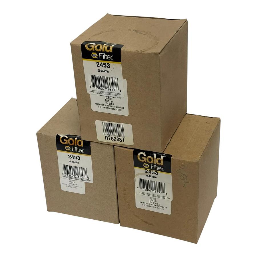 Used Lot of 3 NAPA Gold 2453 Engine Air Filter (WIX 42453 Cross Reference) New