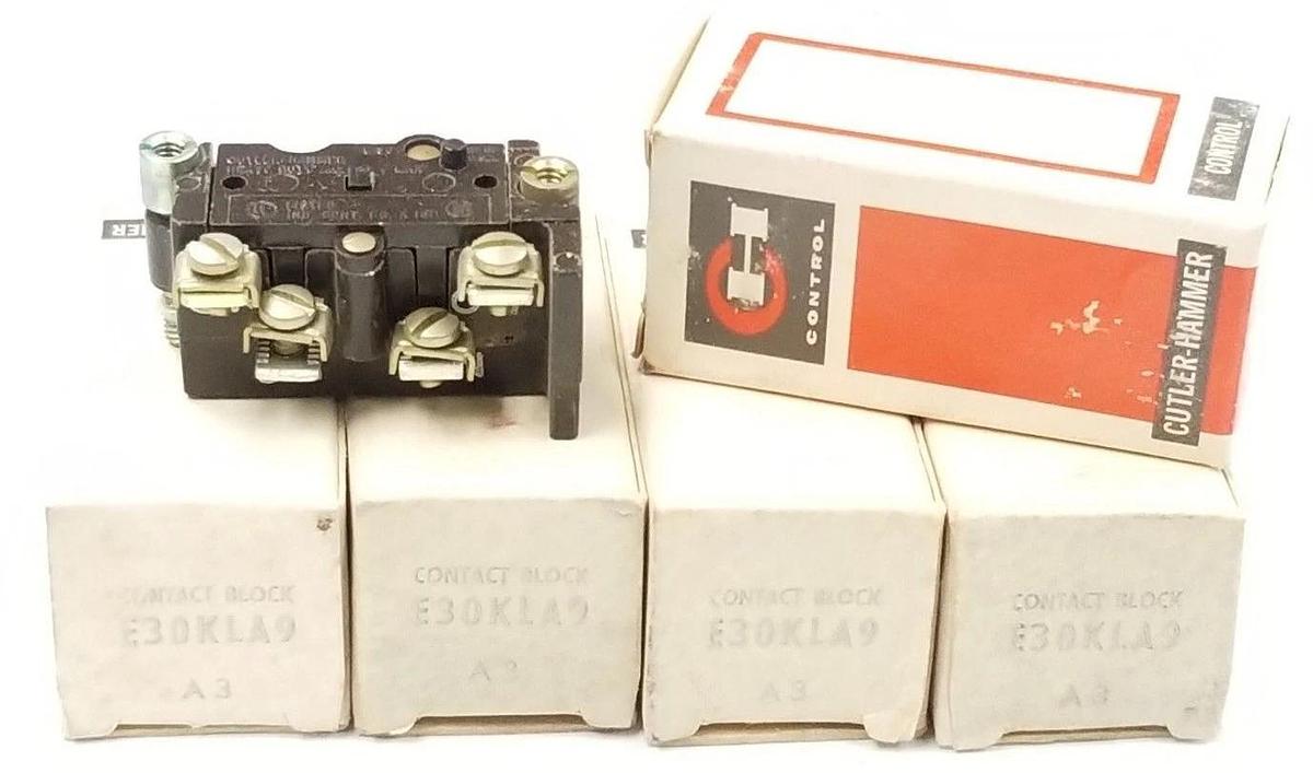 Used LOT OF 5 NIB EATON CUTLER-HAMMER E30KLA9 CONTACT BLOCKS SER. A3