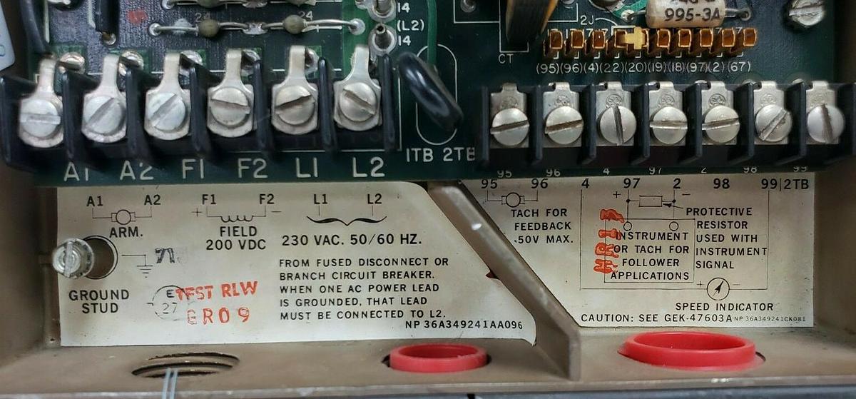 Used REPAIRED GE 6VFW2100A3 STATOTROL II DRIVE 6VFWC2100A3 193X643ADG222 (INCOMPLETE)