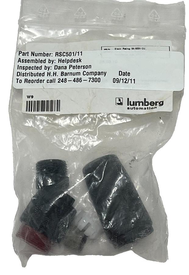 Used LOT OF 3 LUMBERG RSC 501/11 7/8" 5-Pin Male Field Attachable Power Connectors