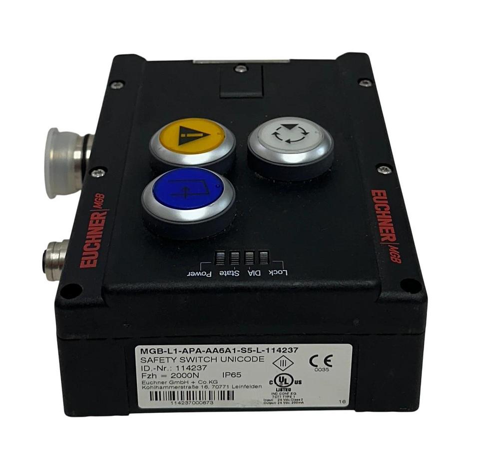 Used EUCHNER MGB-L1-APA-AA6A1-S5-L-114237 / 114237 SAFETY SWITCH UNICODE IP65 USNP