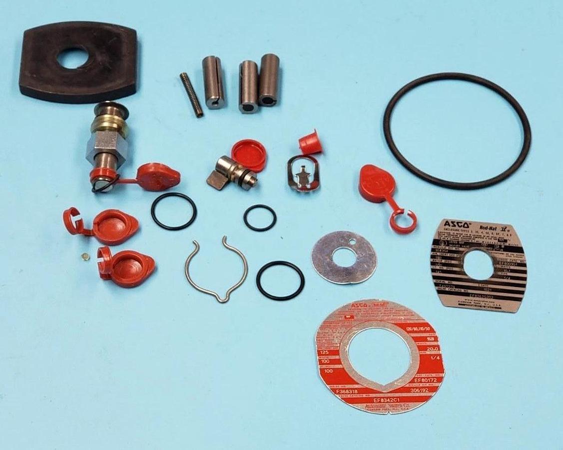 Used LOT OF ASSORTED ASCO RED HAT SOLENOID VALVE REBUILD KIT HARDWARE