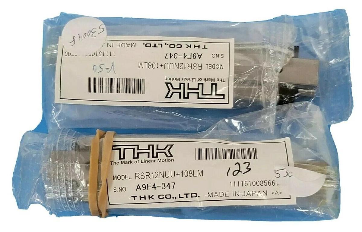 Used LOT OF 2 NEW THK RSR12NUU+108LM LINEAR SLIDES