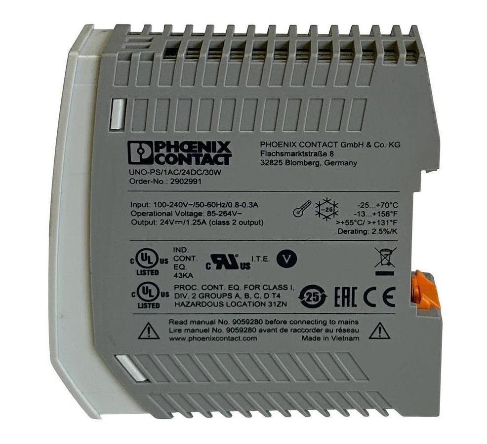 NEW PHOENIX CONTACT UNO-PS/1AC/24DC/30W / 2902991 UNO POWER SUPPLY 100-240V