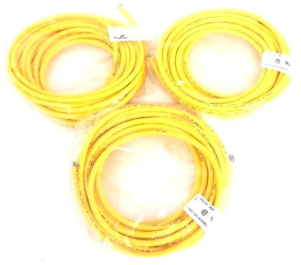 Used LOT OF 3 NEW COOPER CROUSE HINDS 5000114-10 CORD SETS 500011410