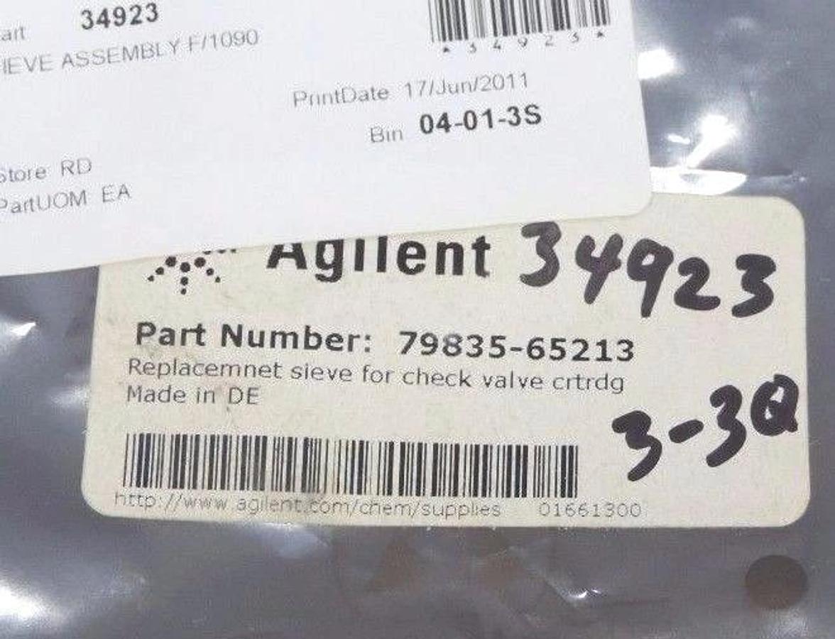 Used NEW AGILENT TECHNOLOGIES 79835-65213 SIEVE ASSEMBLY 7983565213