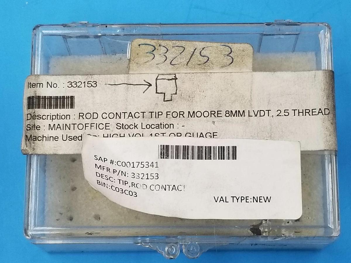 LOT OF 7 NEW MOORE 332153 ROD CONTACT TIPS FOR 8MM LVDT 2.5 THREAD