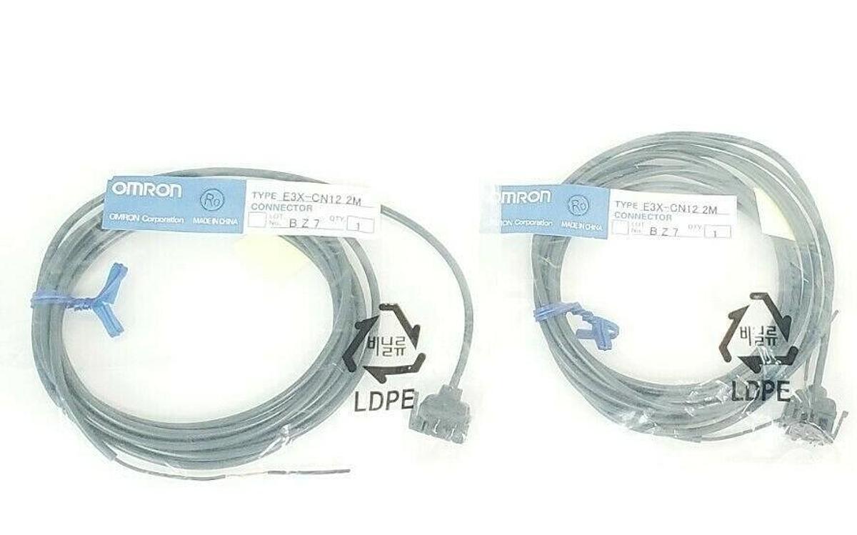 Used LOT OF 2 NEW OMRON E3X-CN12 2M CONNECTORS E3XCN12