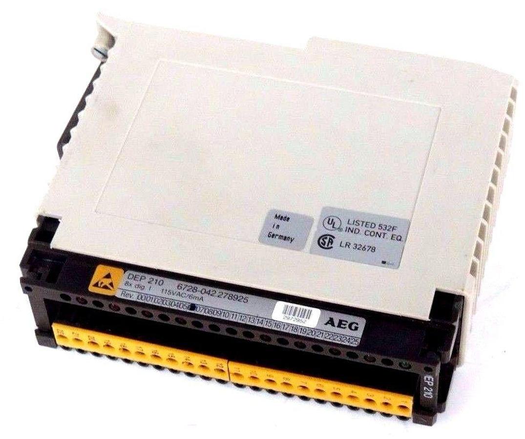 Used AEG MODICON MODEL DEP 210 INPUT MODULE 8 POINT 115VAC 6728-042.278925 REV 6