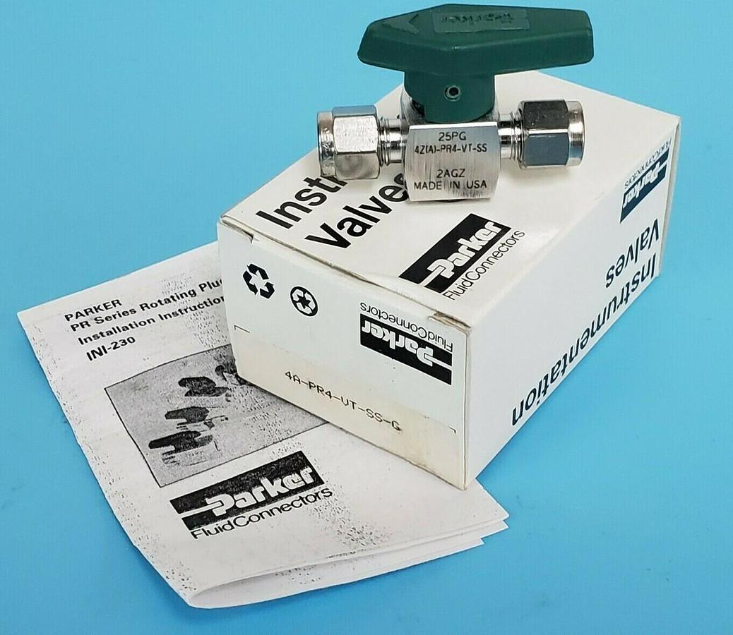 Used NIB PARKER 4A-PRV-VT-SS-G RELIEF VALVE PORT 1/1/4IN PORT2/1/4IN 316/STAINLESS