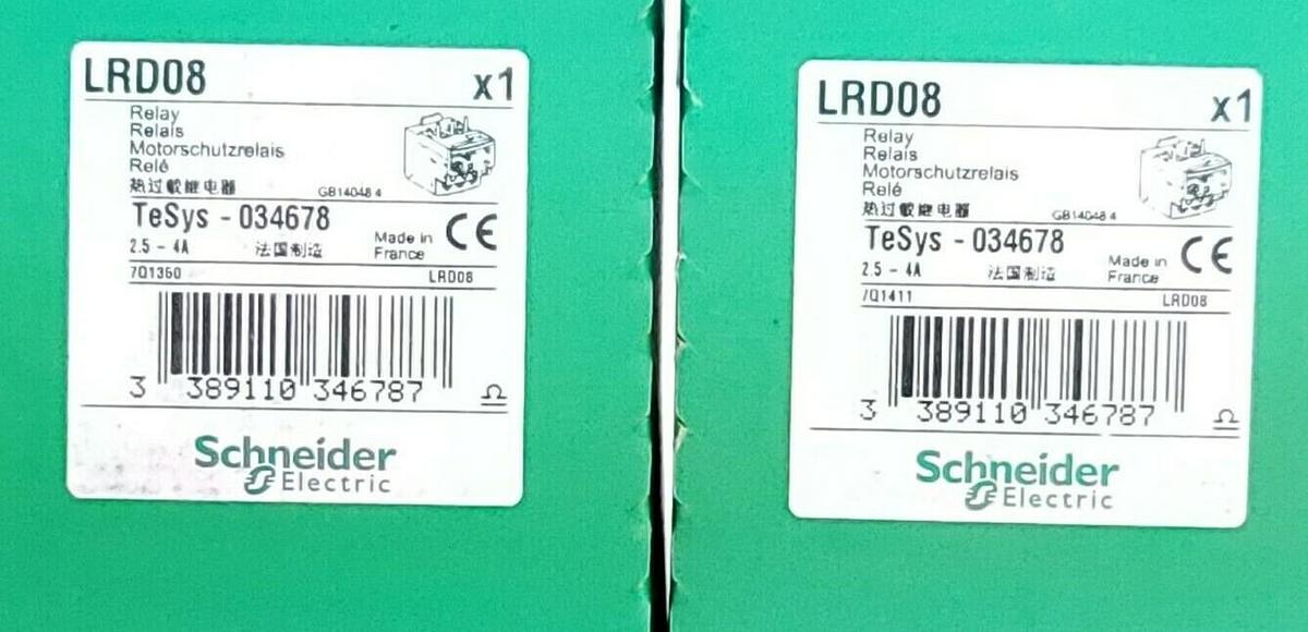 LOT OF 4 NIB SCHNEIDER ELECTRIC LRD08 RELAYS 2.5-4A