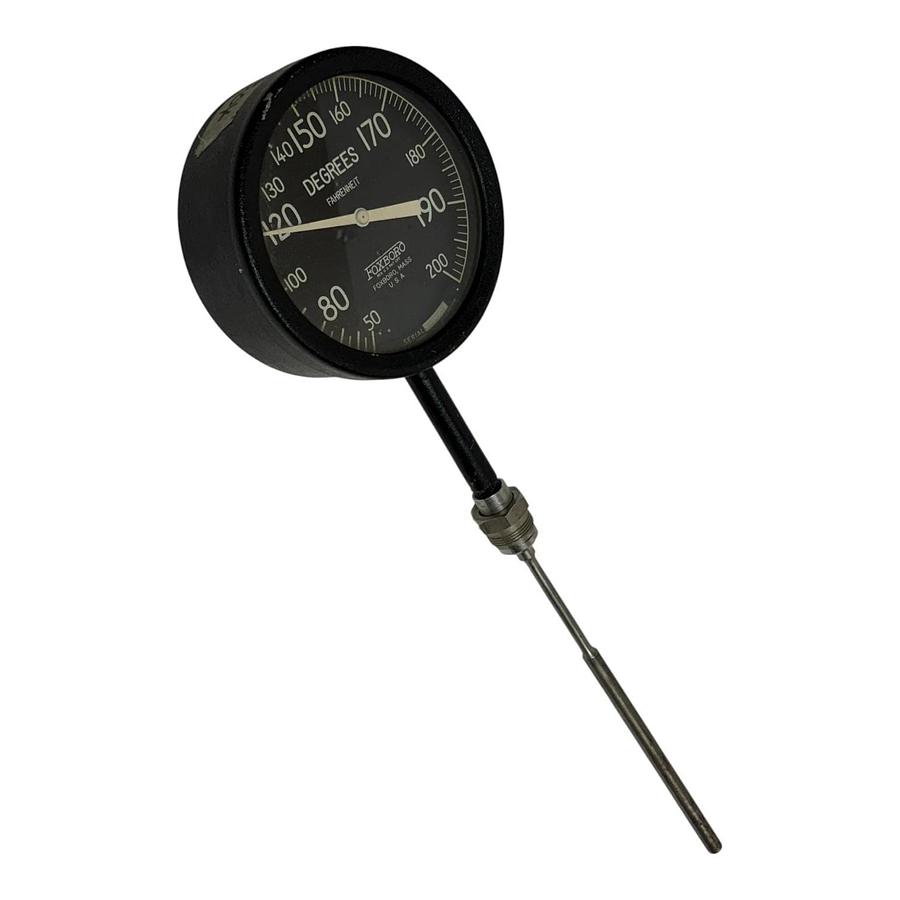 Used Foxboro Vintage Industrial Mechanical Dial Thermometer 50-200°F