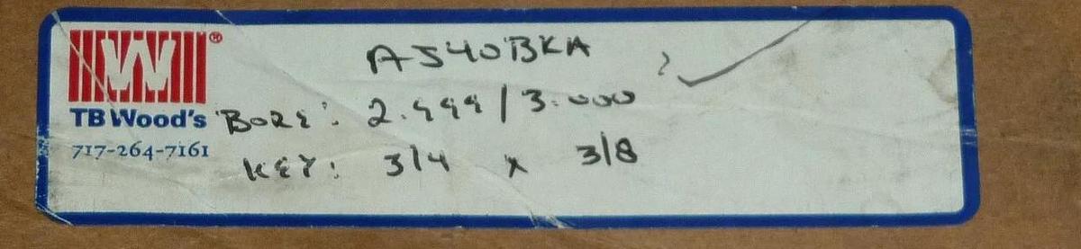 Used NIB TB WOOD'S A340BKA BUSHING BORE 2.999/3.000