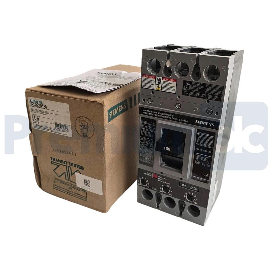 SIEMENS HFXD63B150 SENTRON CIRCUIT BREAKER 3P/150A/600V~/65kA@480V~ w/TRIP NSMP 783643318144