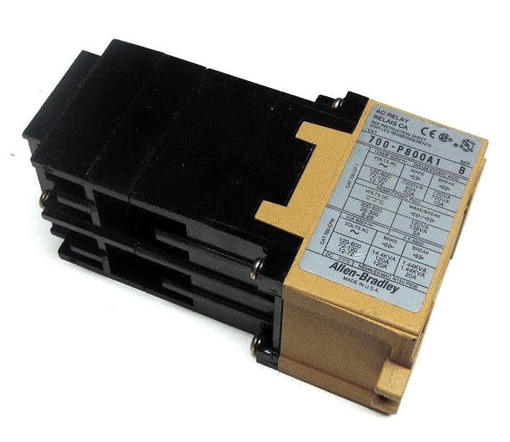 Used LOT OF 3 ALLEN BRADLEY 700-P800A1 TYPE P CONTROL RELAYS SER B 115-120V/60HZ