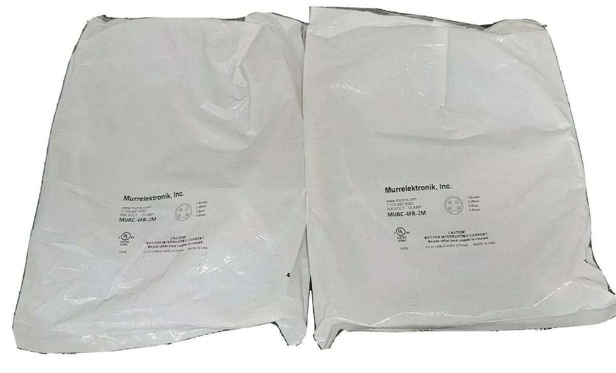 Used LOT OF 2 NEW MURRELEKTRONIK MURC-4FR-2M FEMALE RECEPTACLES MURC4FR2M 600V 10A
