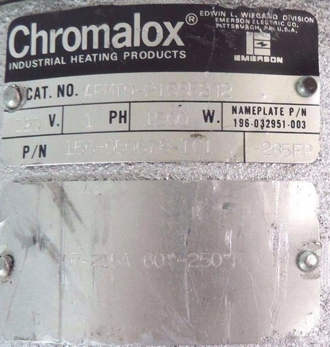 Used CHROMALOX ARMT0-2155E2T2 IMMERSION HEATER P/N: 156-050678-101, 120V, 1500W, 1PH
