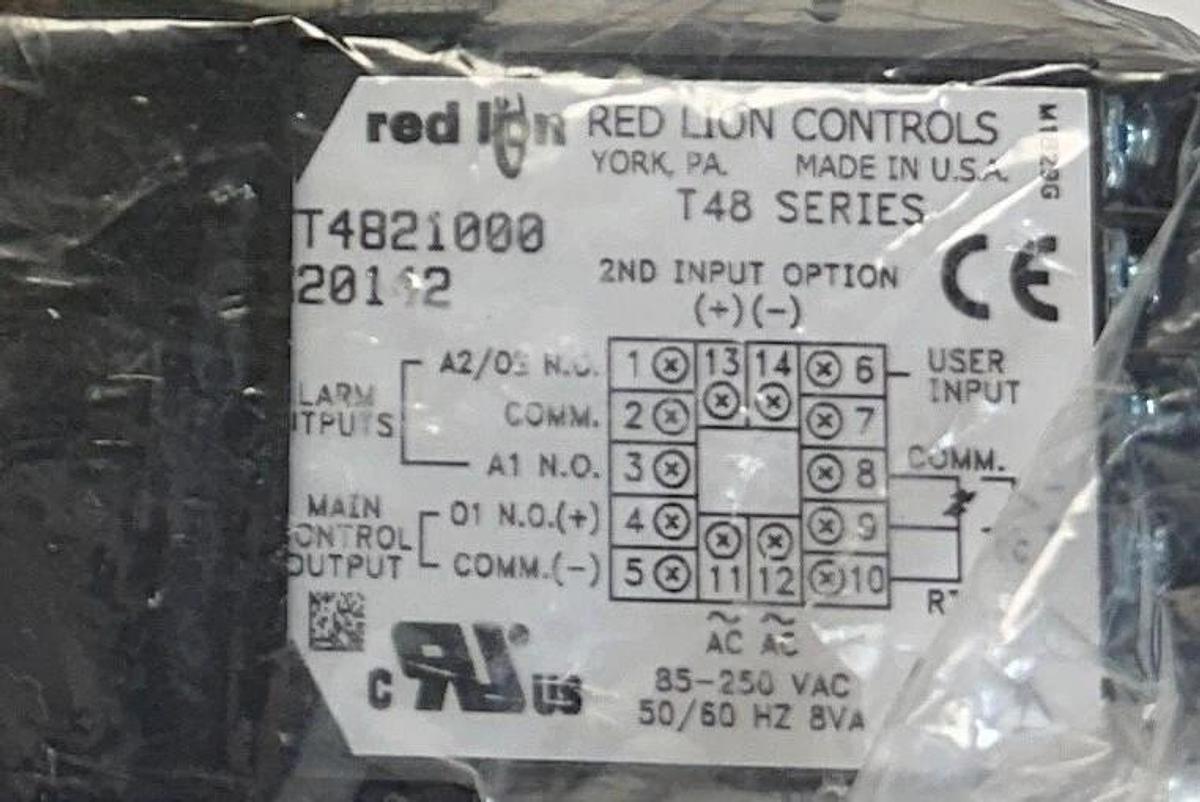 Used RED LION T4821000 T48 SERIES TEMPERATURE CONTROLLER 85-250VAC 50/60Hz 8VA NSFS