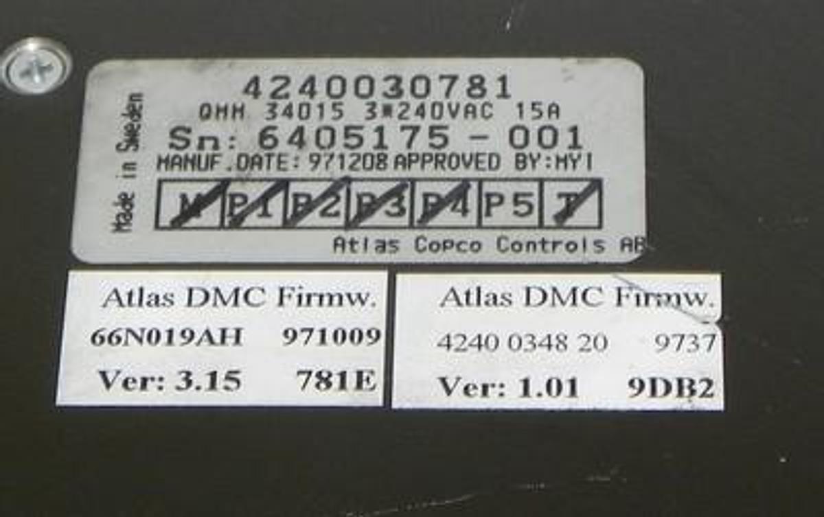 Used ATLAS COPCO 4240030780 SERVO CONTROLLER QMM 340 12