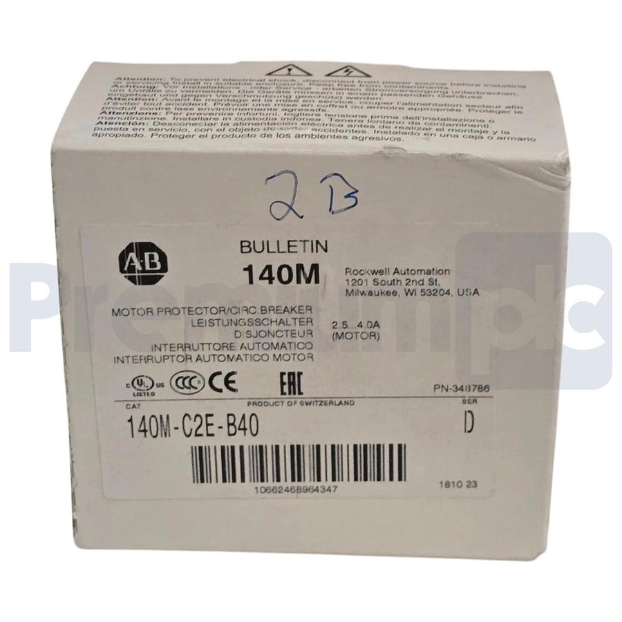 Used Allen Bradley 140M-C2E-B40 /D Motor Protector Circuit Breaker 2.5-4A 3-Pole NEW