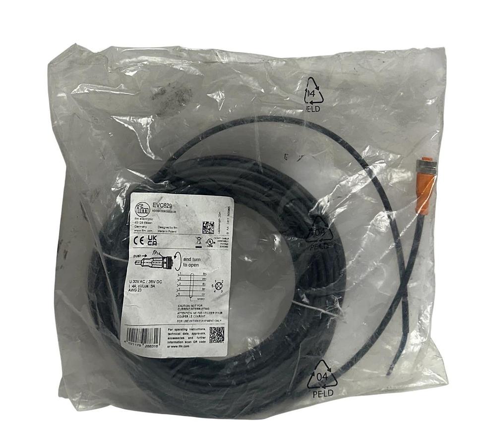 Used IFM ELECTRONICS ADOGH050MSS0020C05 / EVC629 FEMALE CORDSET ASSEMBLY 20M NSFS