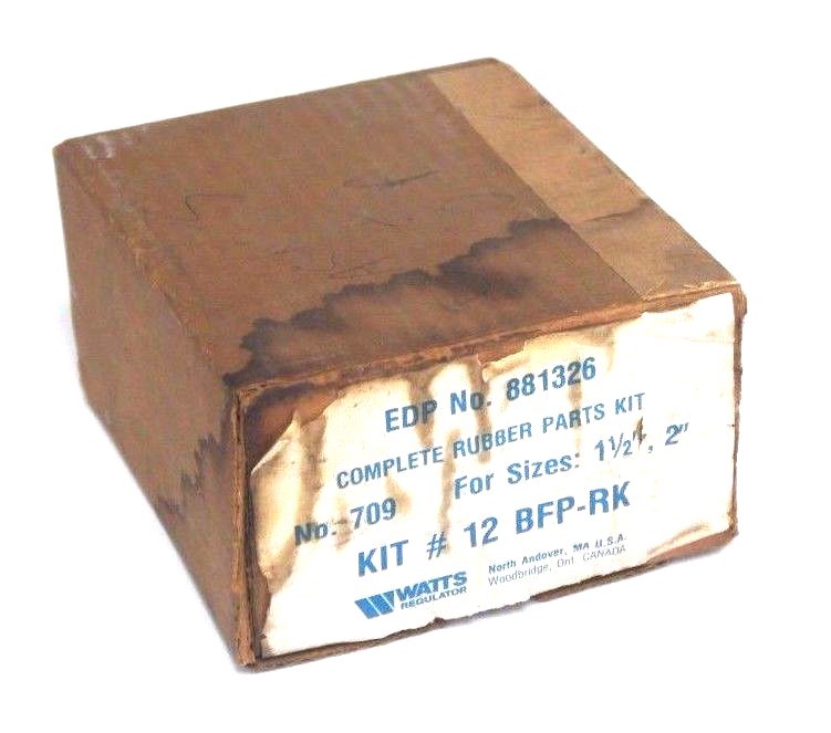 Used NIB WATTS EDP NO. 881326 RUBBER PARTS KIT NO. 709 KIT #: 12 BFP-RK