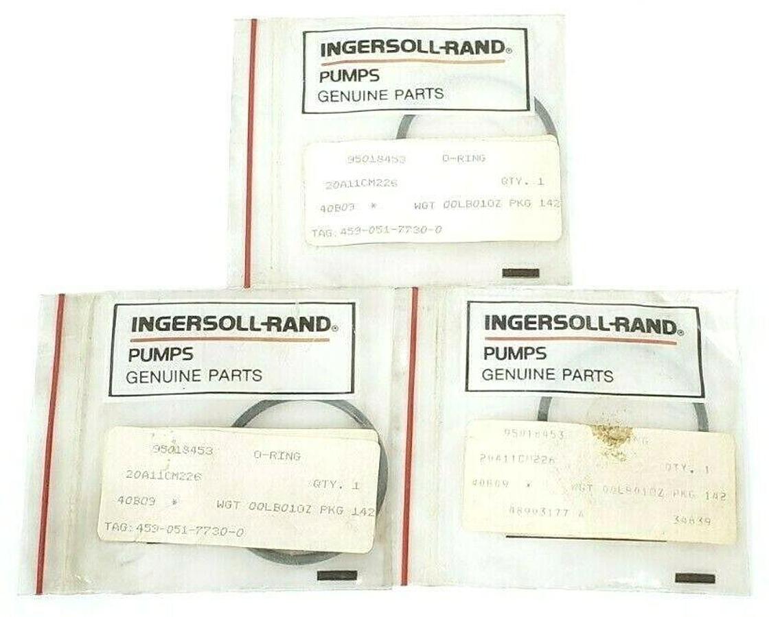 Used LOT OF 3 NEW INGERSOLL RAND 20A11CM226 O-RINGS 95018453