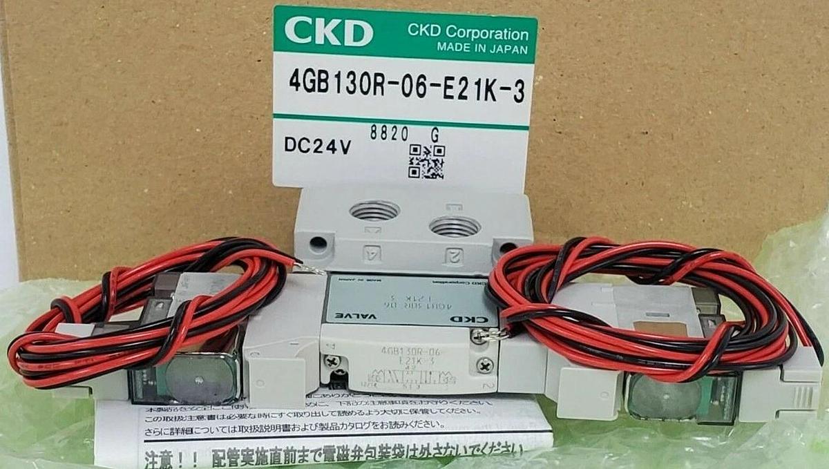 Used NIB CKD 4GB130R-06-E21K-3 SOLENOID VALVE DC24V, 4GB130R06E21K3